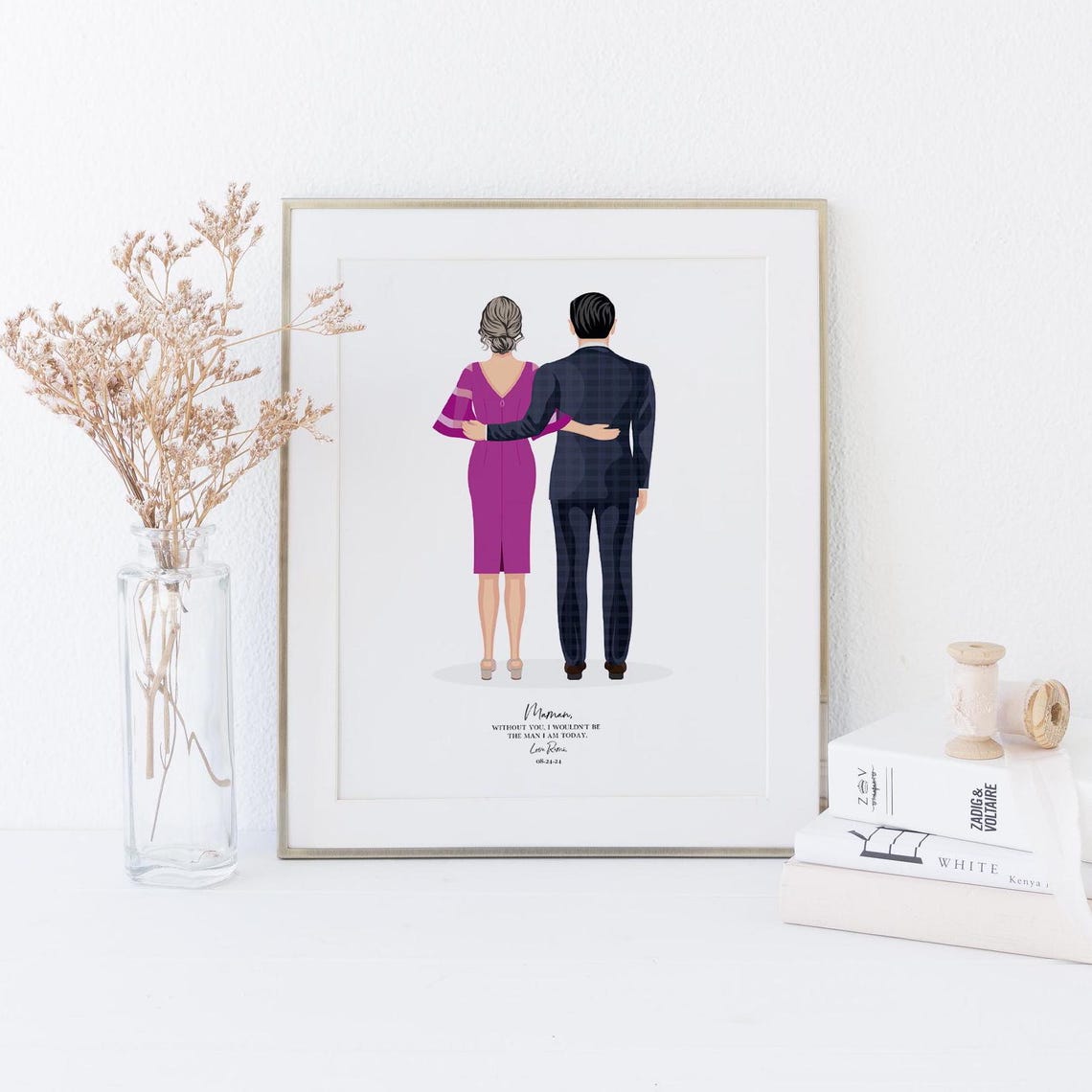 Mother of the Groom With Son Back View Wedding Tribute Poster - Image 5