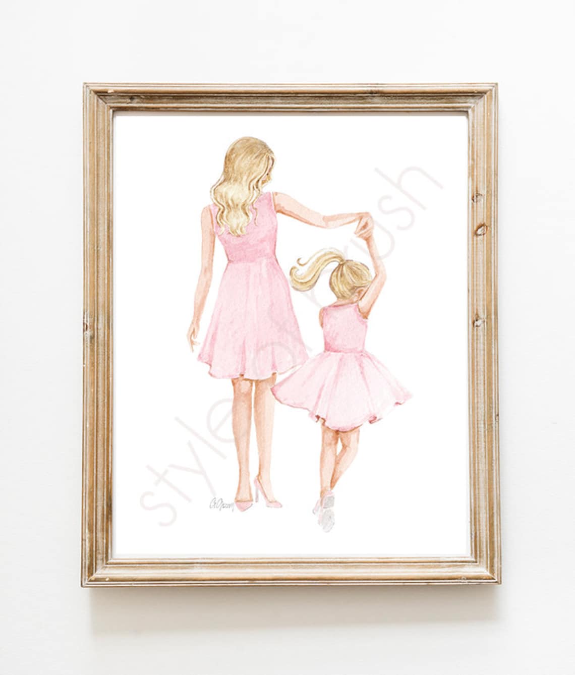 Blonde Mother Dancing and Twirling with Daughter in Pink Poster - Image 2