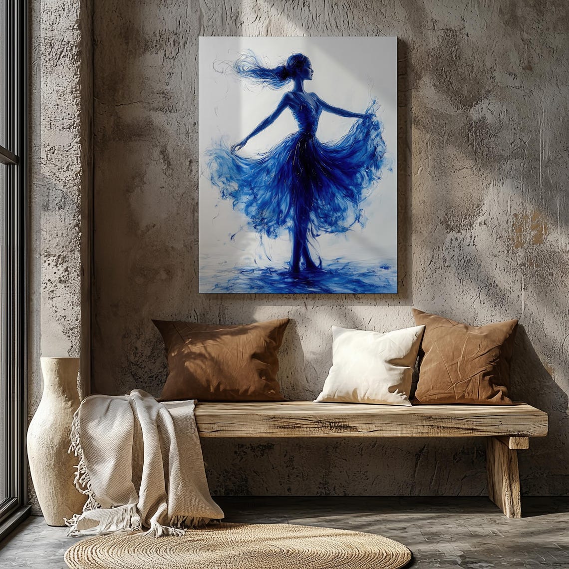 Graceful Dancer In Blue Art Fluid Motion And Elegant Silhouette Inspired By Matisse Home Decor Art - Image 8