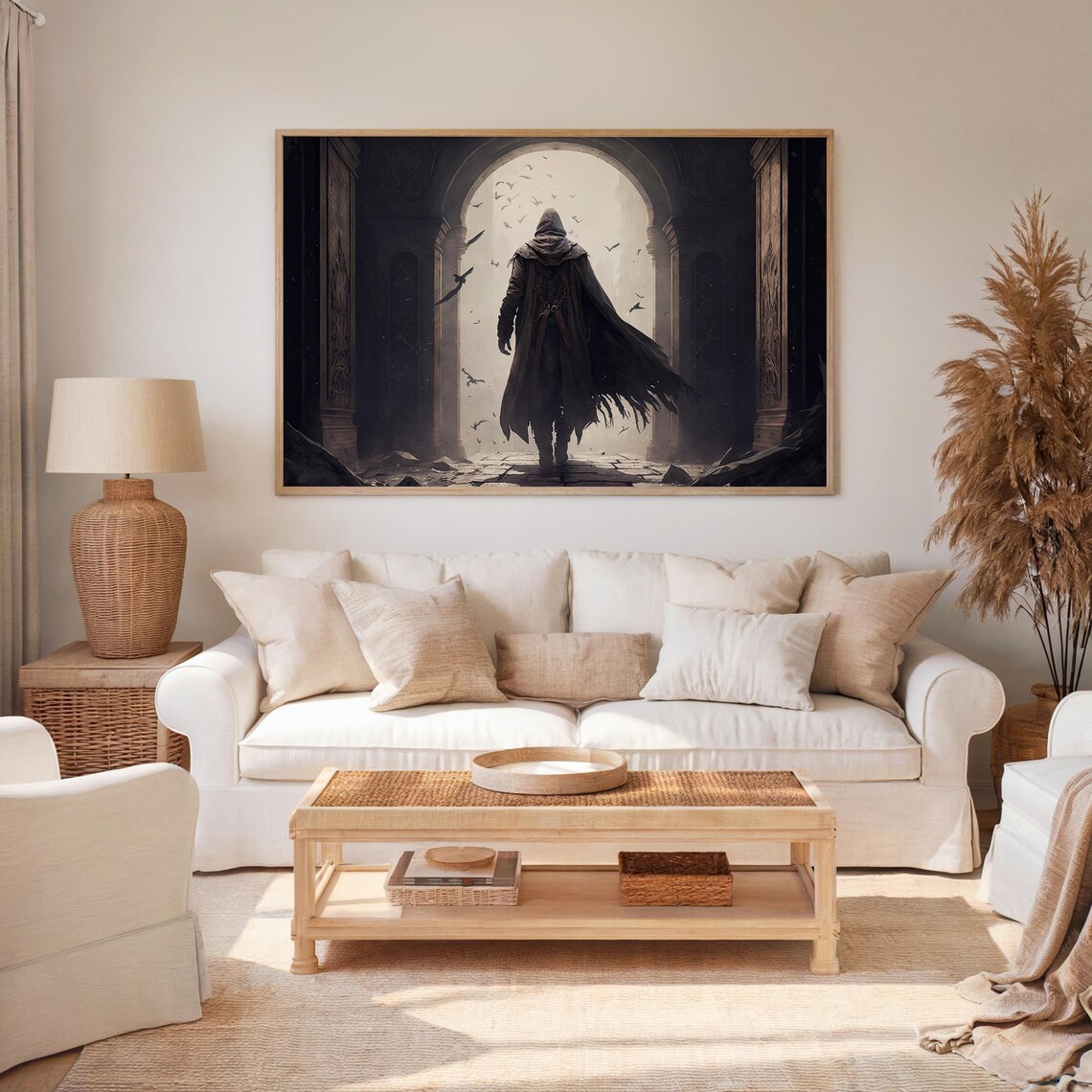 Dark Fantasy Hooded Cloaked Figure Gothic Archway Ruins Mystic Art Poster - Image 8