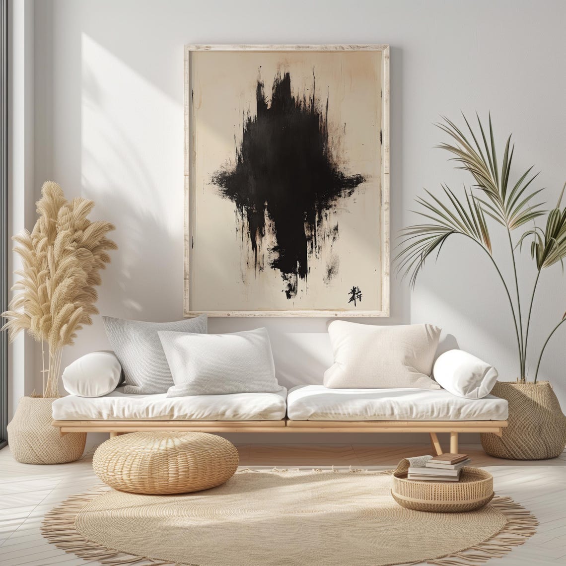 Silent Explosion Abstract Black Ink Modern Art Minimalist Inkblot Print Bold Monochrome Artwork For Contemporary Home Decor - Image 4
