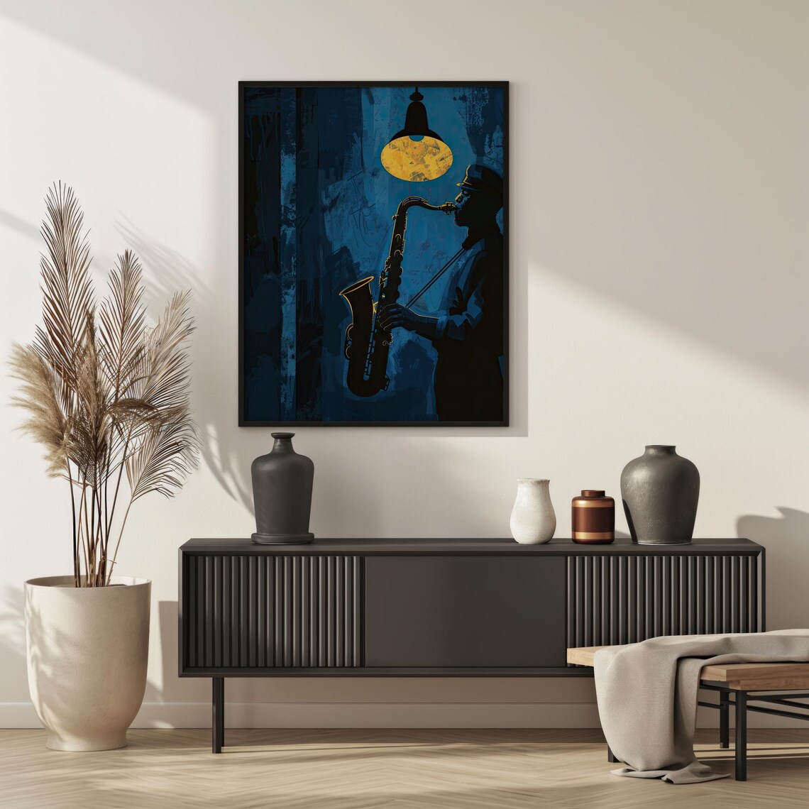 Midnight Jazz Saxophonist, Romantic Art Print - Image 8
