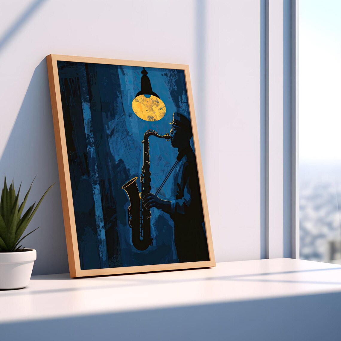 Midnight Jazz Saxophonist, Romantic Art Print - Image 7