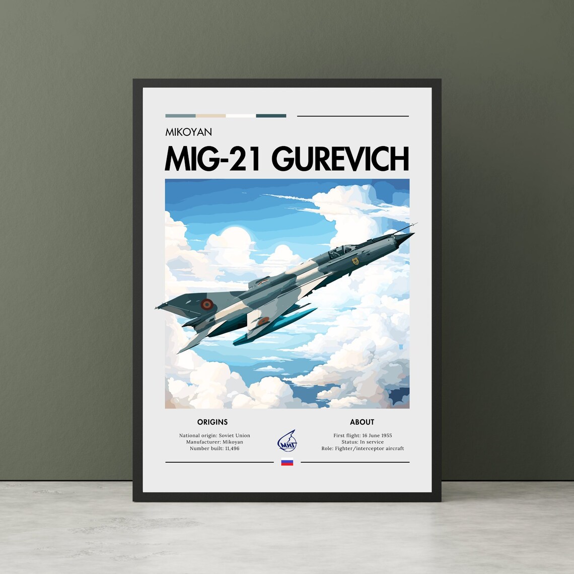 Mikoyan-Gurevich MiG-21 Soviet Aviation Art Print
