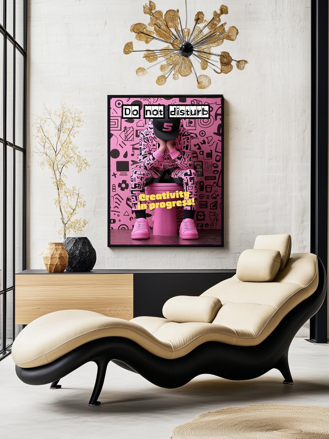 Do Not Disturb Creativity In Progress, Funny Poster - Image 3