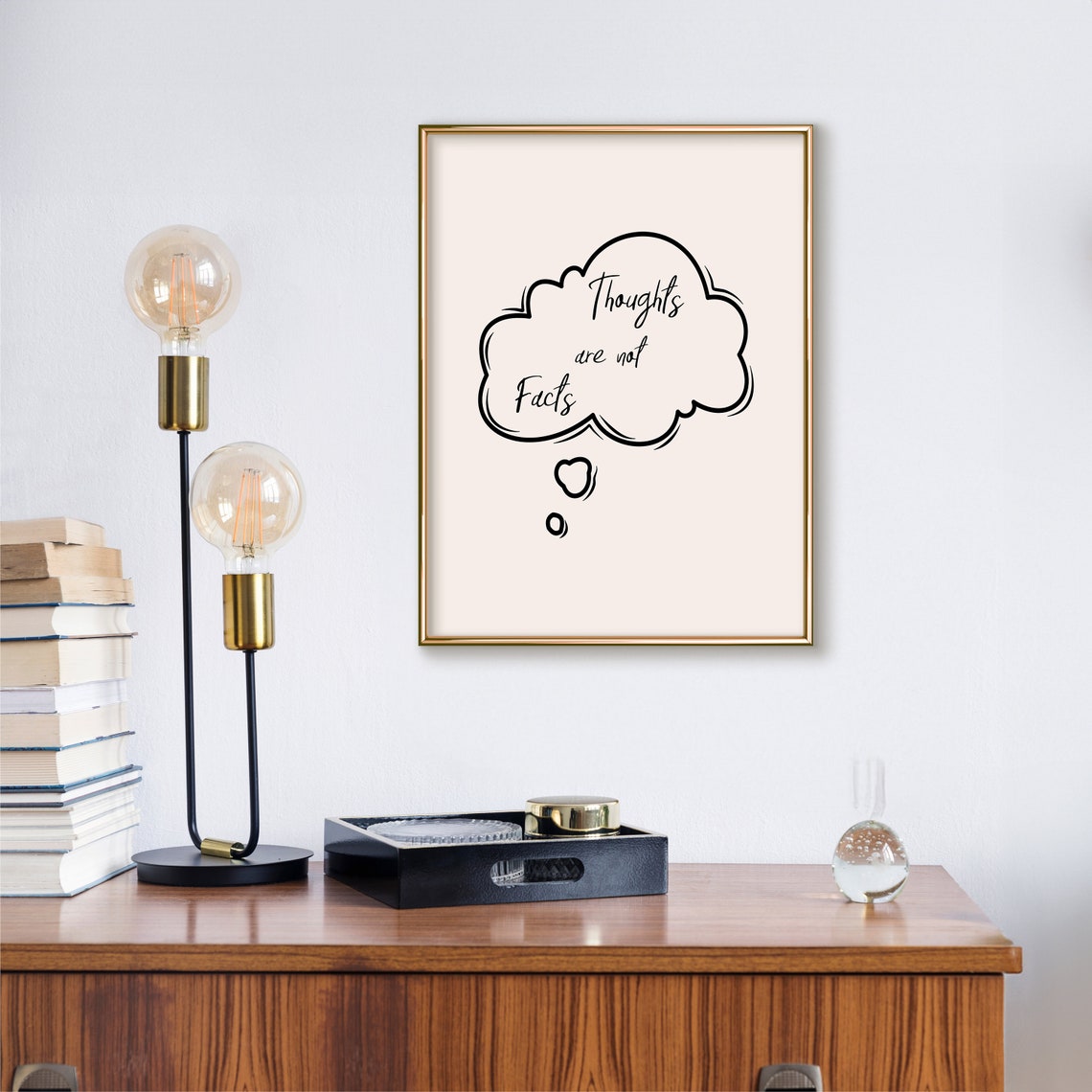 Thoughts Are Not Facts Hand Lettered Thought Bubble Wall Art - Image 3