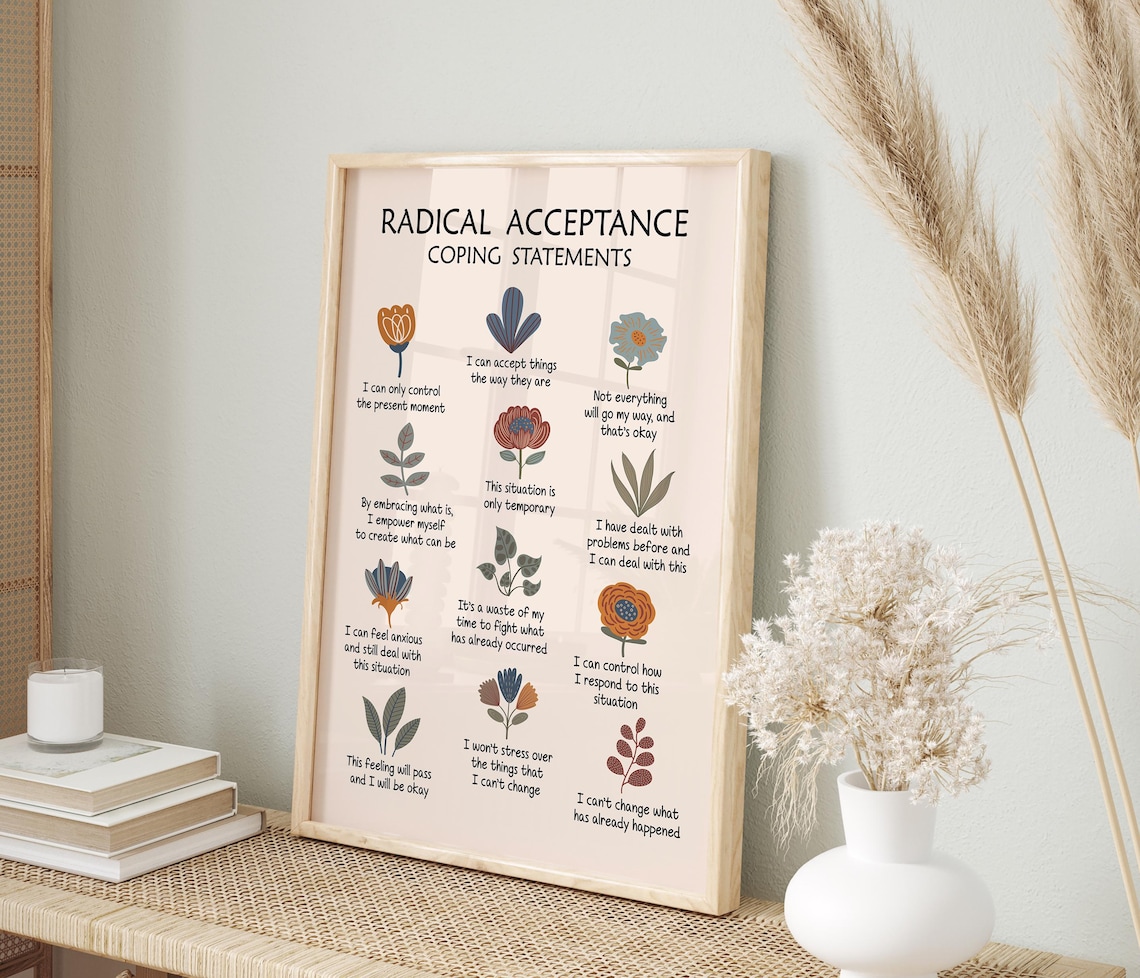 Radical Acceptance Coping Statements Dbt Art Print - Image 3
