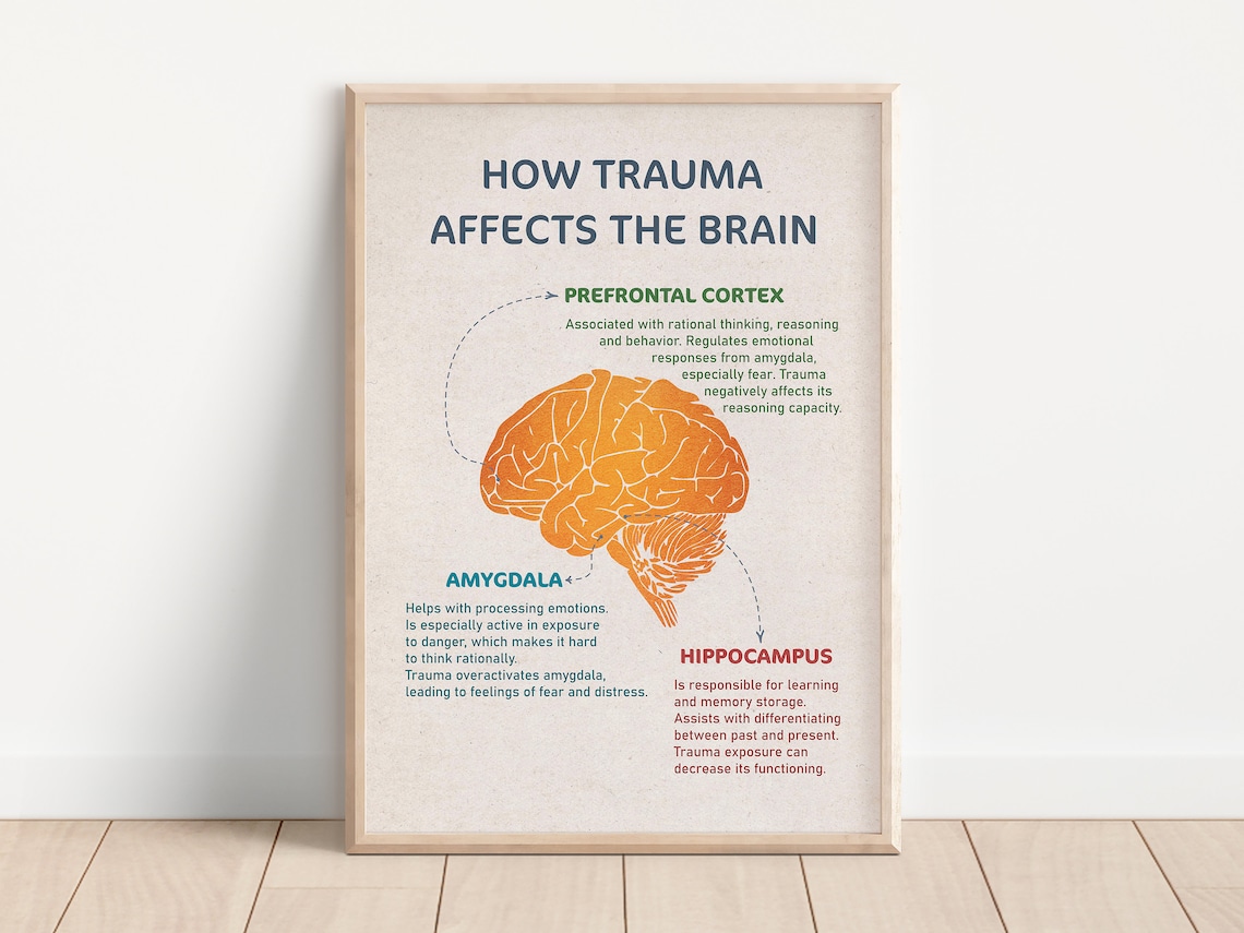 How Trauma Affects The Brain, Vintage Art Print
