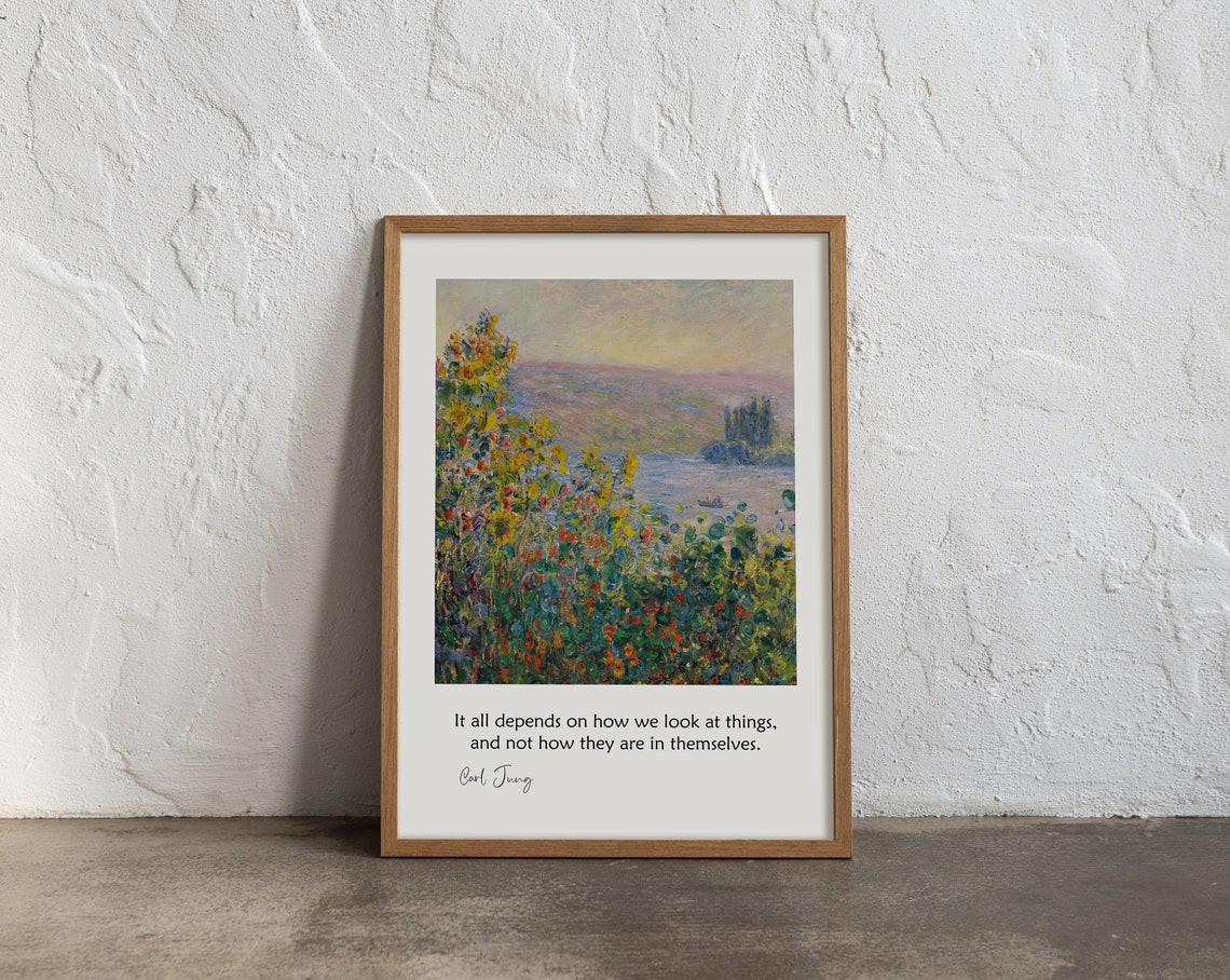 Carl Jung Perspective Quote Impressionist Garden Landscape Poster - Image 3