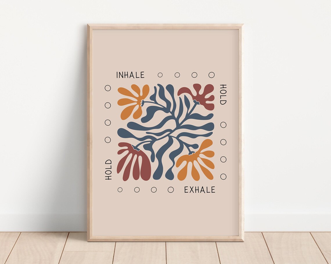 Breathing Poster, Mindfulness Therapy Office Art Print - Image 2