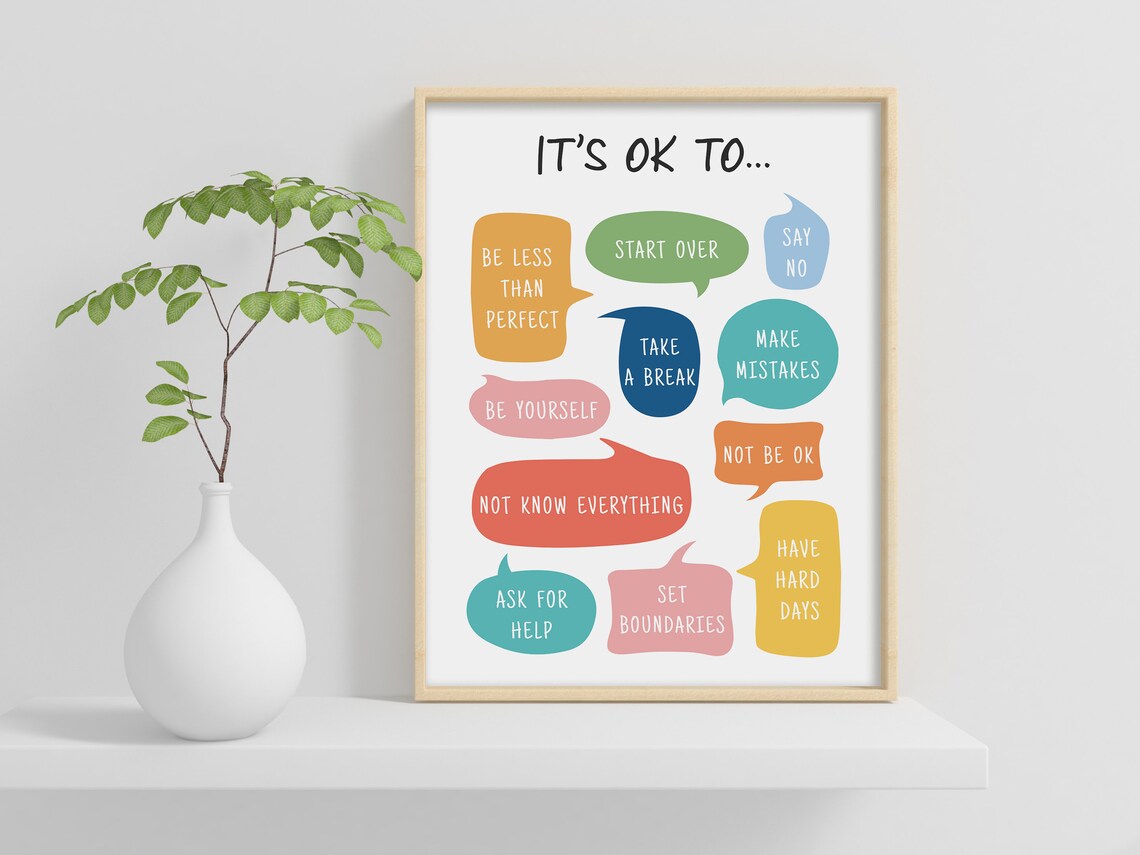 Its Ok to Not Be Ok Affirmations Poster Print - Image 2