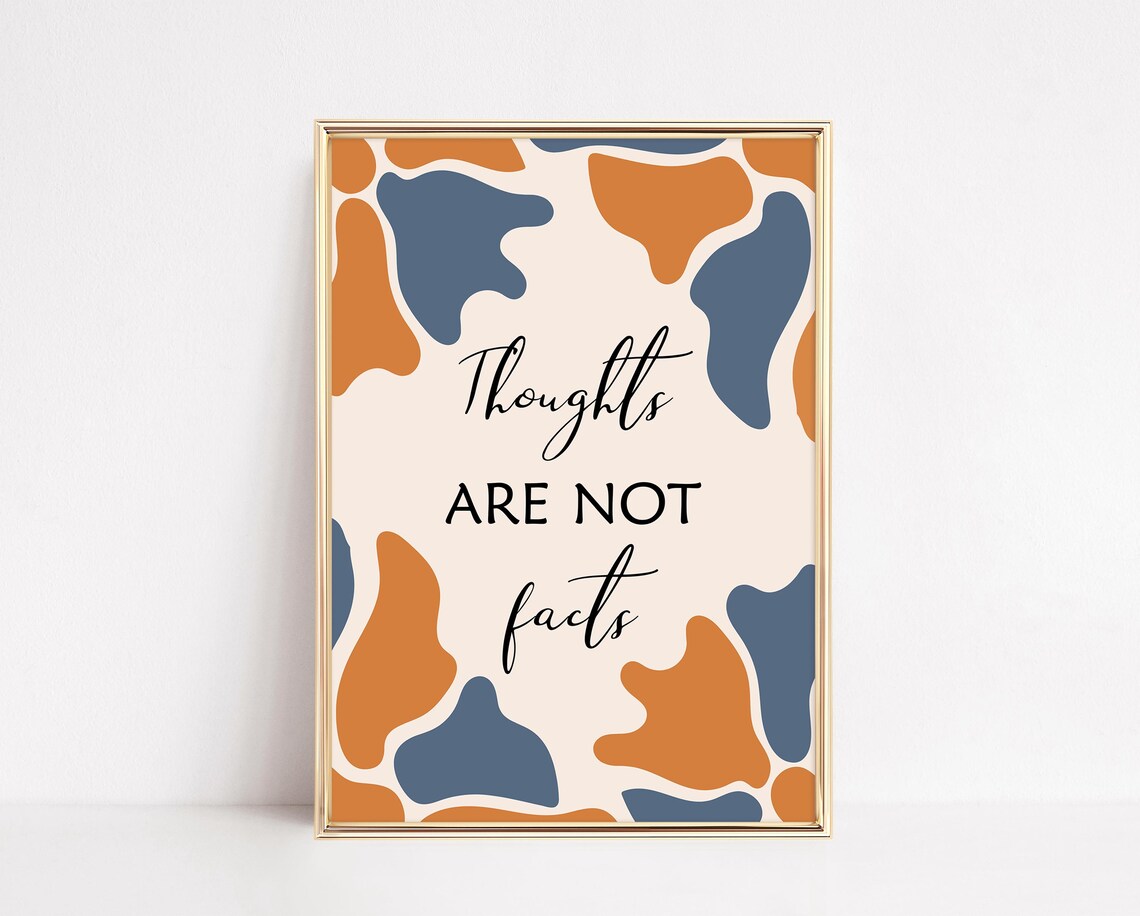 Thoughts Are Not Facts Boho Abstract Mental Health Quote Poster - Image 3