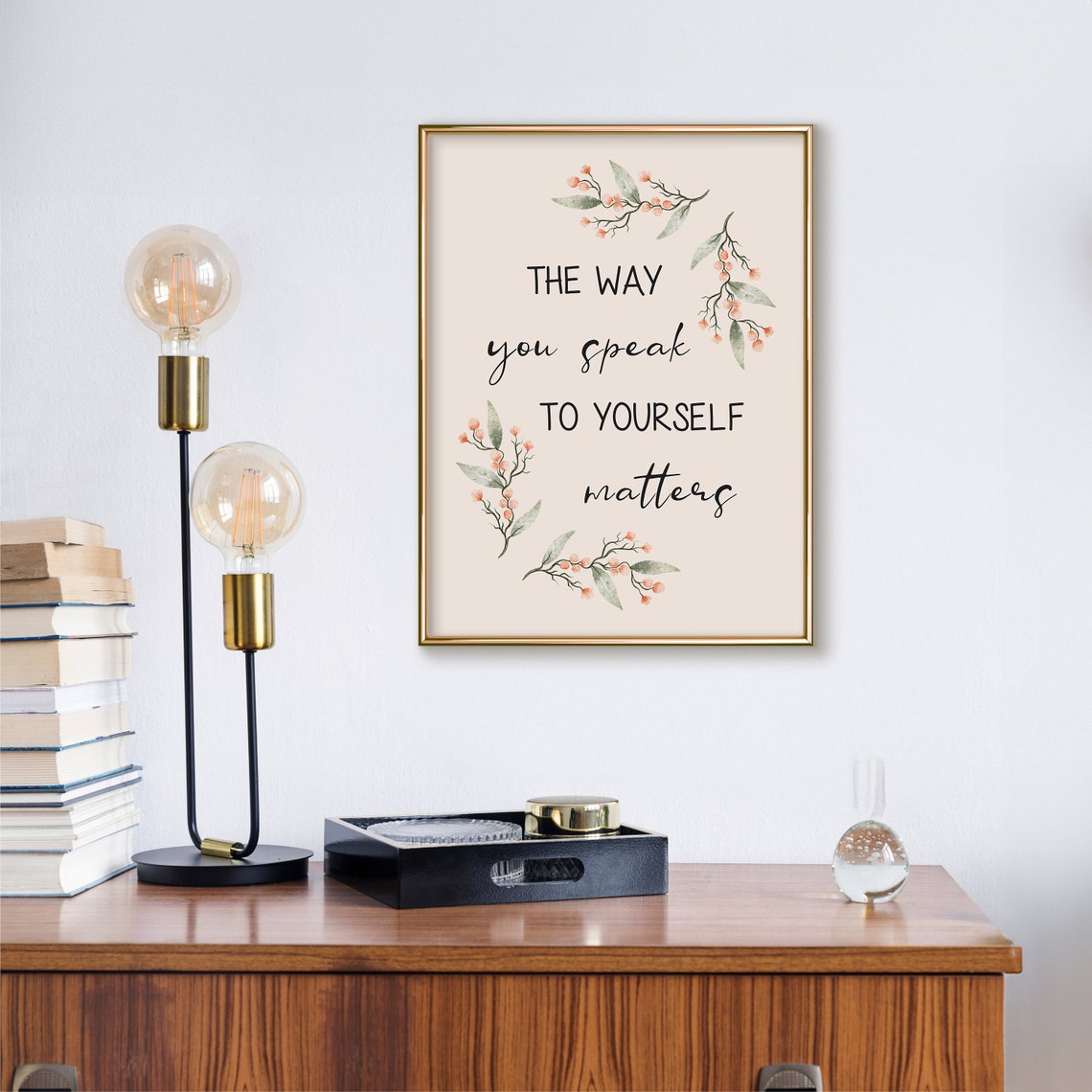 The Way You Speak To Yourself Matters Berry Sprig Wreath Poster - Image 3