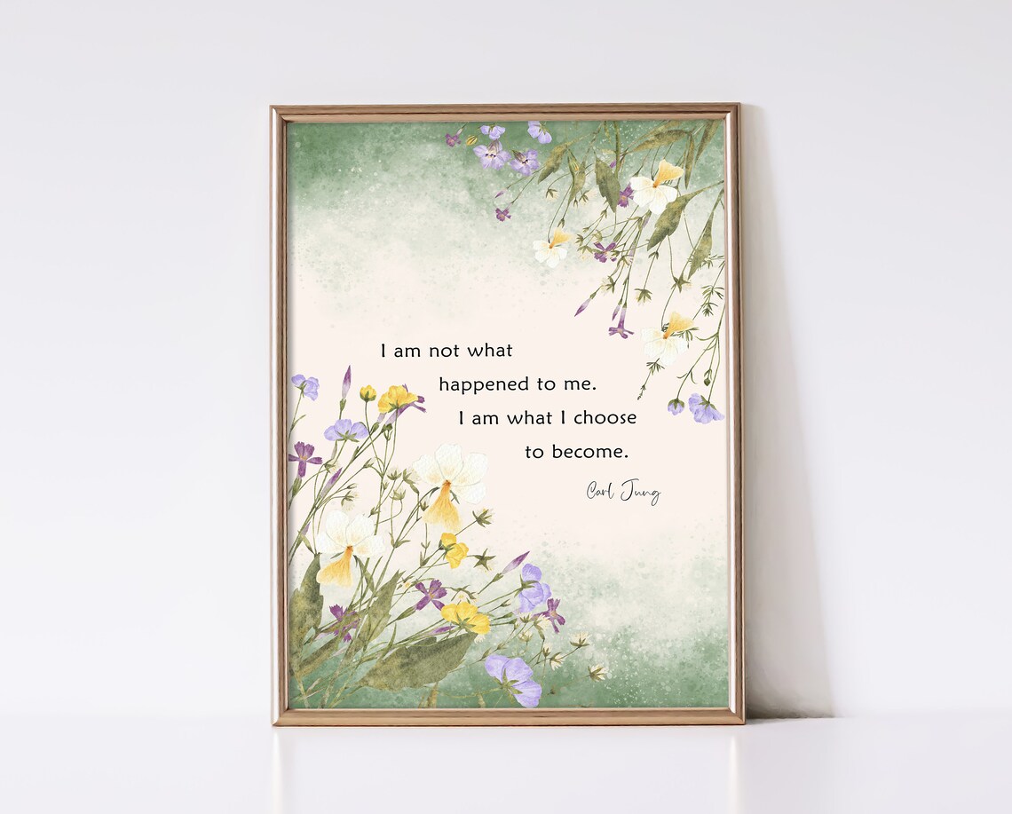Carl Jung I Am What I Choose To Become Wildflower Field Poster - Image 3