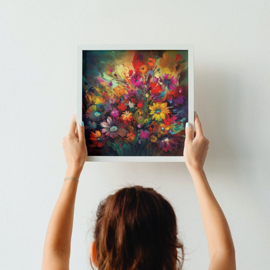 Colorful Abstract Wildflower Bouquet Bold Painterly Floral Art Poster - Image 2