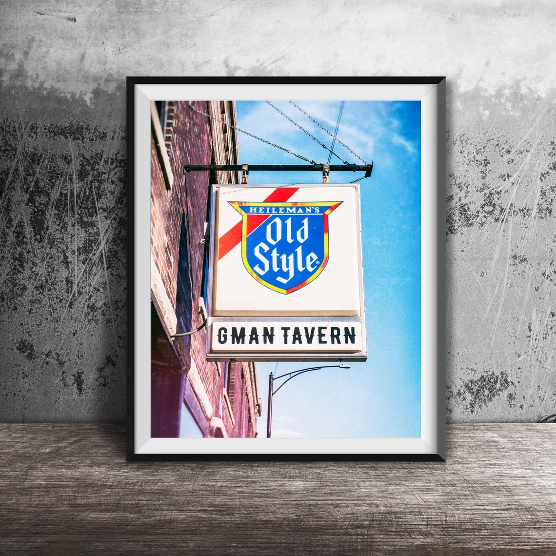 Gman Tavern Chicago Heileman's Old Style Beer Sign Photo Poster
