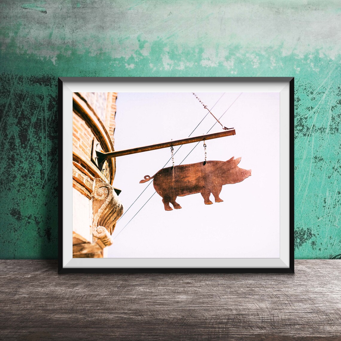 Pig Sign Kitchen Photography Restaurant Art Print
