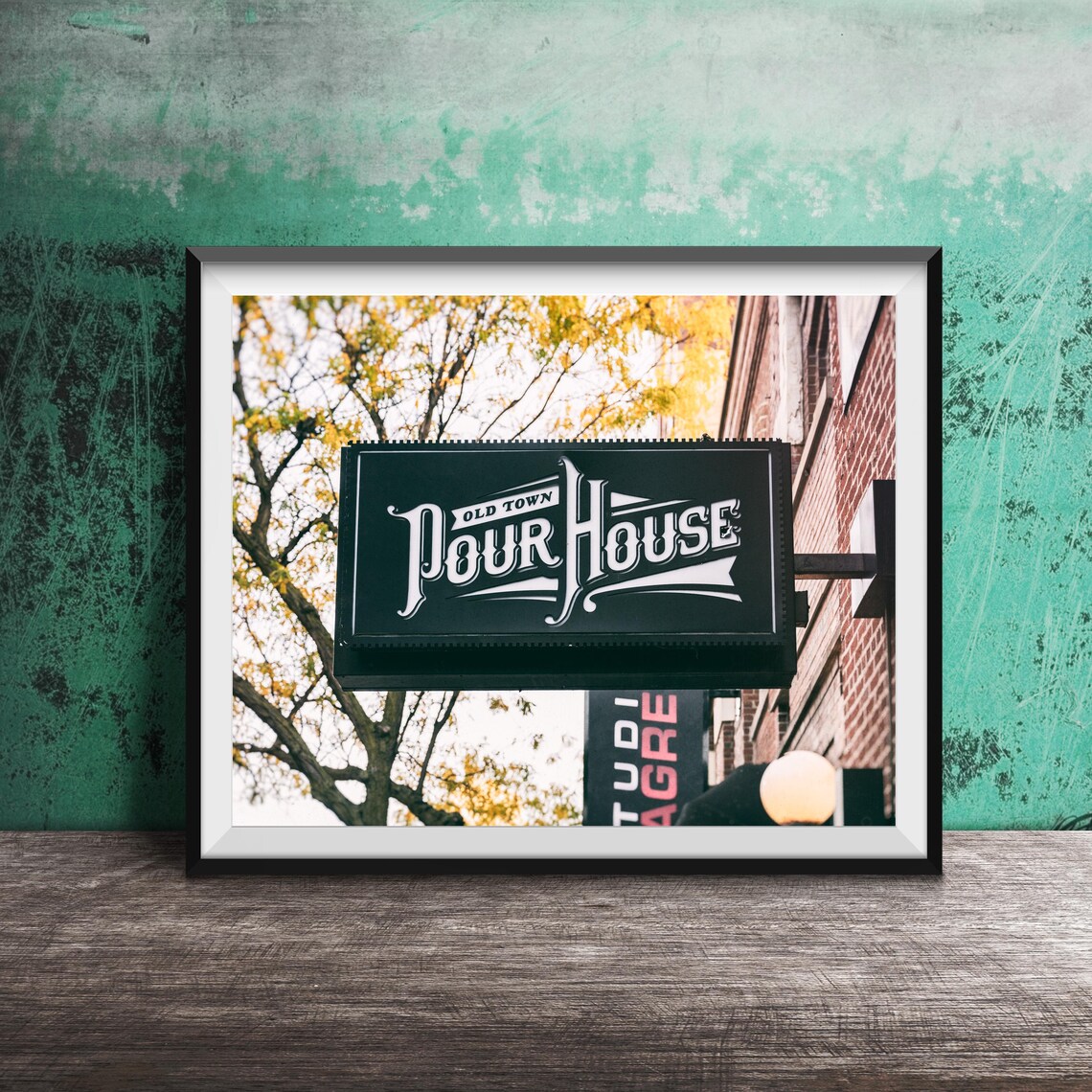 Old Town Pour House Hanging Sign Chicago Neighborhood Bar Poster
