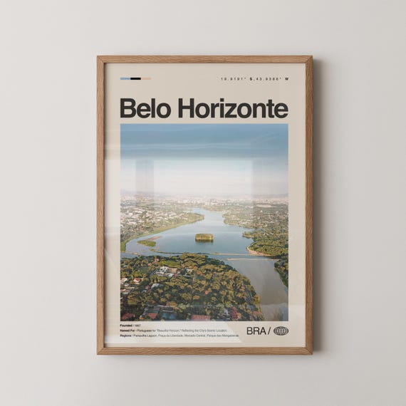 Belo Horizonte Print Wall Art Poster Photo Pampulha Lagoon Igreja So Francisco De Assis