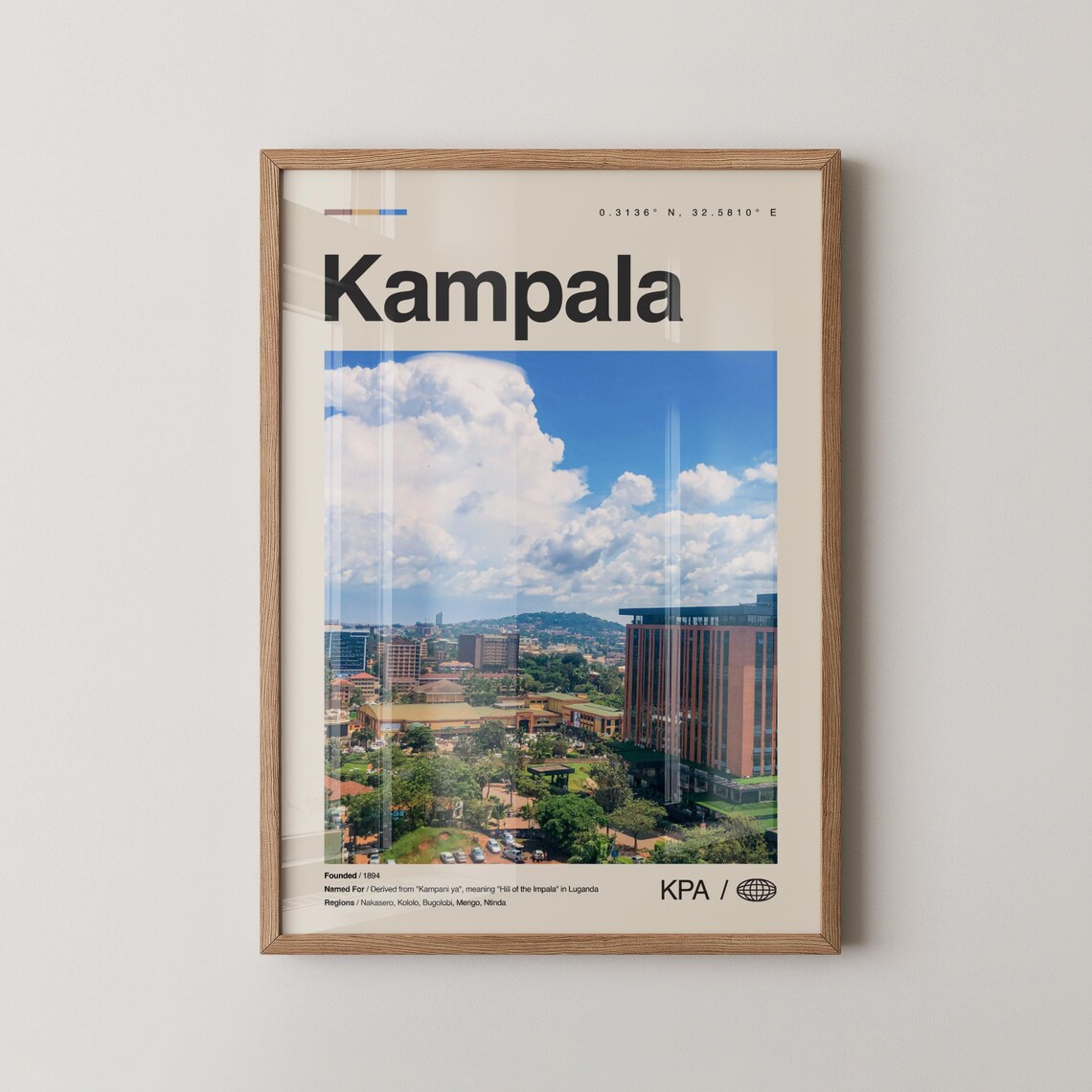 Kampala Uganda City Skyline in Daytime Travel Photography Poster