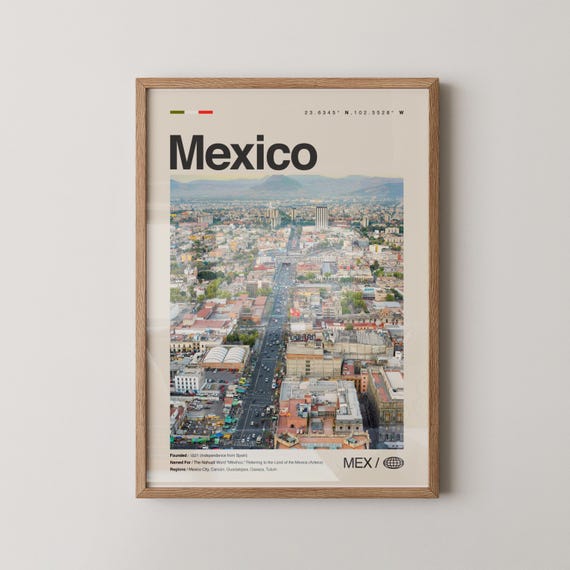 Mexico Print Wall Art Poster Photo Chichen Itza Cancun City Tulum Teotihuacan