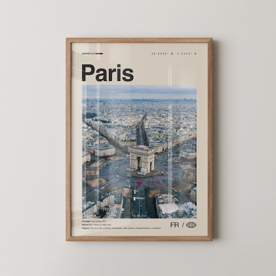 Paris Print No 4 Wall Art Poster Photo Dcor Map France
