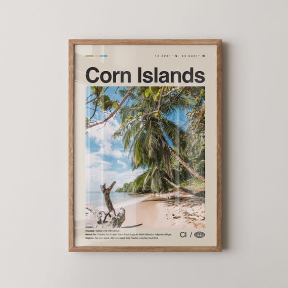 Corn Islands Print Wall Art Poster Photo Dcor Nicaragua