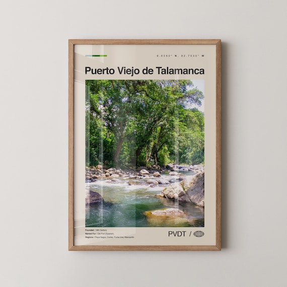 Puerto Viejo De Talamanca Jungle River Minimalist Travel Poster