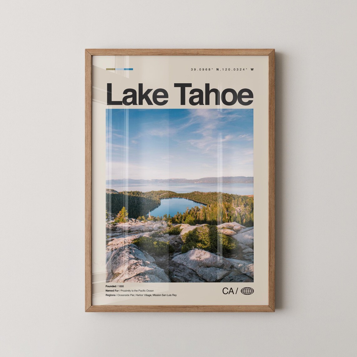 Lake Tahoe Alpine Lake Granite Shores Pine Travel Photo Poster