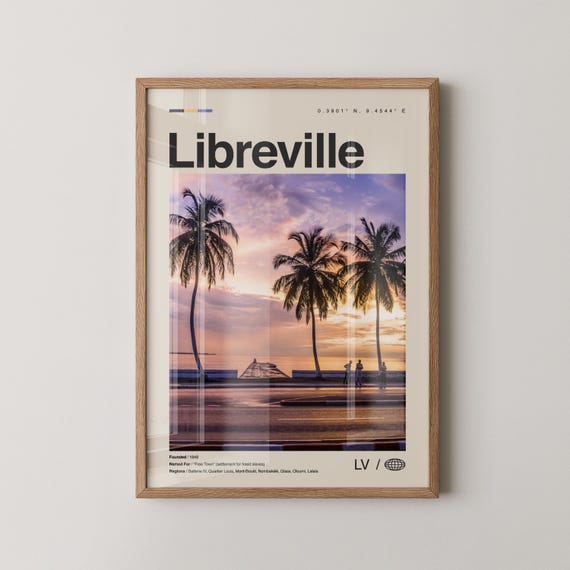 Libreville Print Wall Art Poster Photo Dcor Gabon Komo River Africa