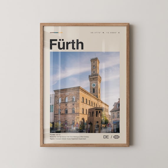 Furth Print Frth Wall Art Poster Photo Dcor Map Germany