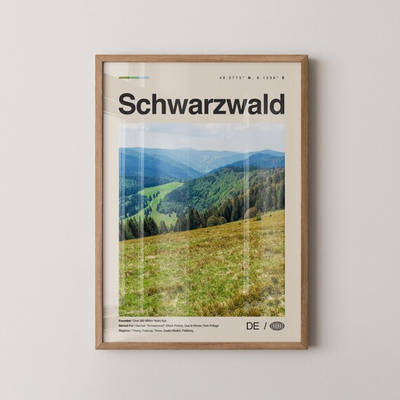 Schwarzwald Print Wall Art Poster Photo Dcor Map Germany