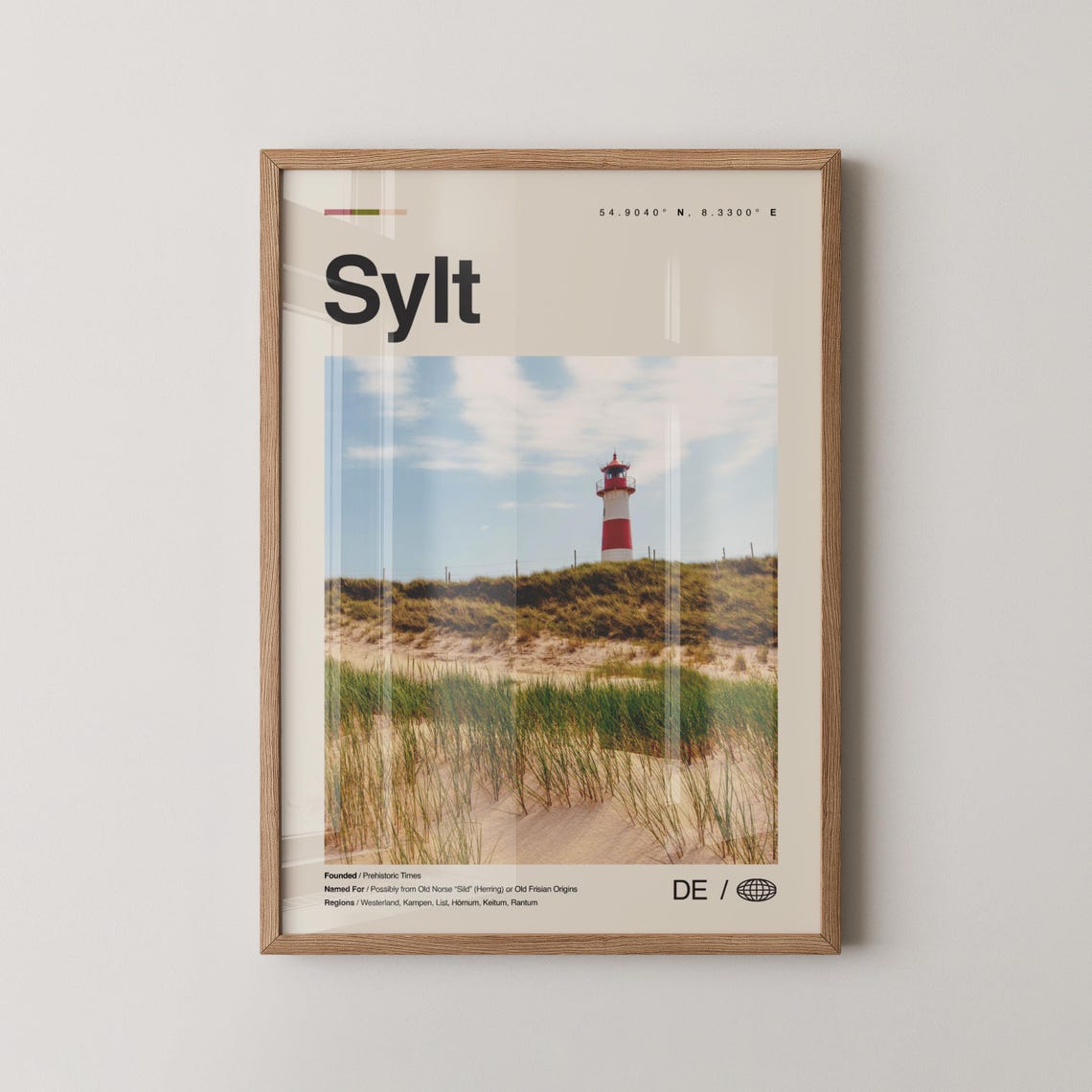 Sylt Print Wall Art Poster Photo Dcor Map Germany