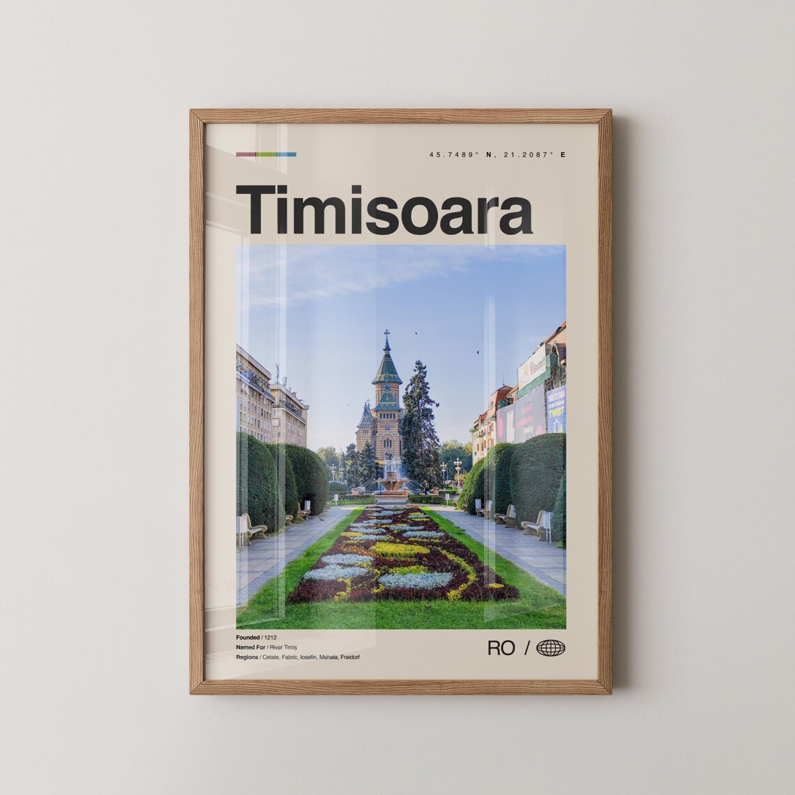 Timisoara Print No 2 Wall Art Poster Photo Map Romania