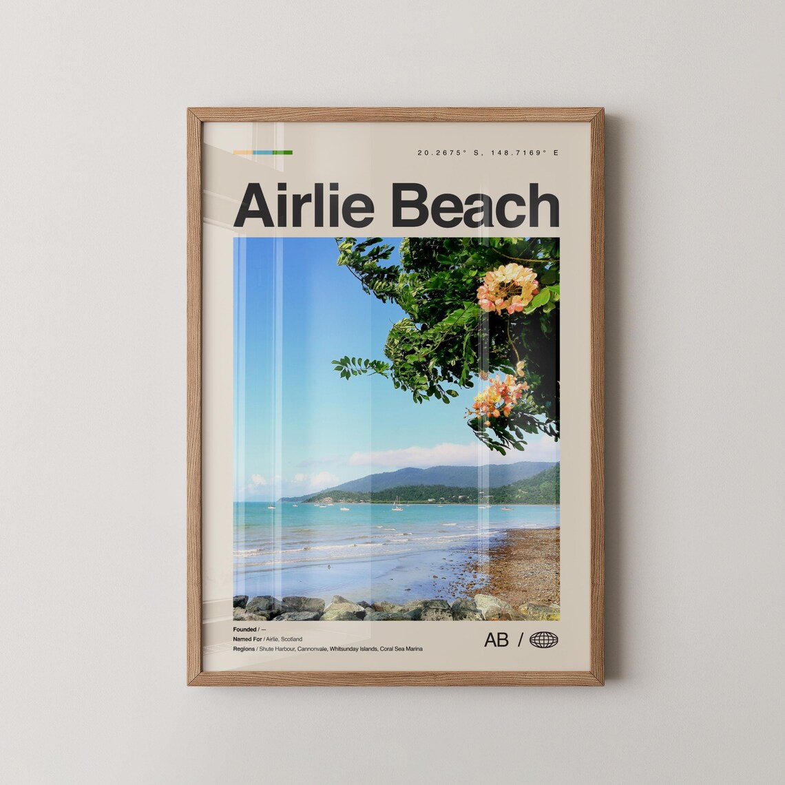 Airlie Beach Queensland Tropical Turquoise Bay Travel Poster