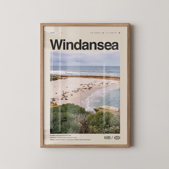 Windansea Beach La Jolla Surf Coast Photo Travel Souvenir Poster