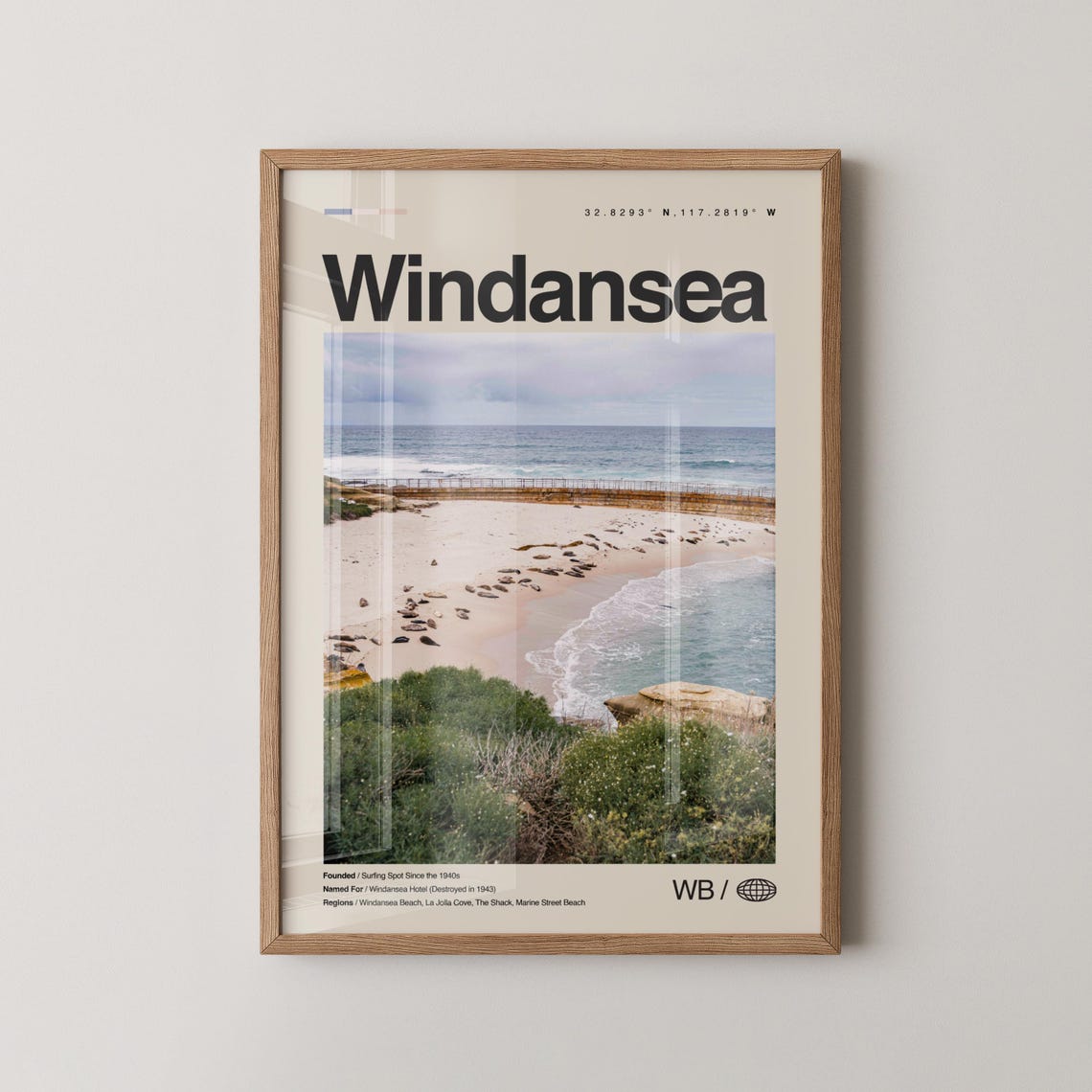 Windansea Beach La Jolla Surf Coast Photo Travel Souvenir Poster