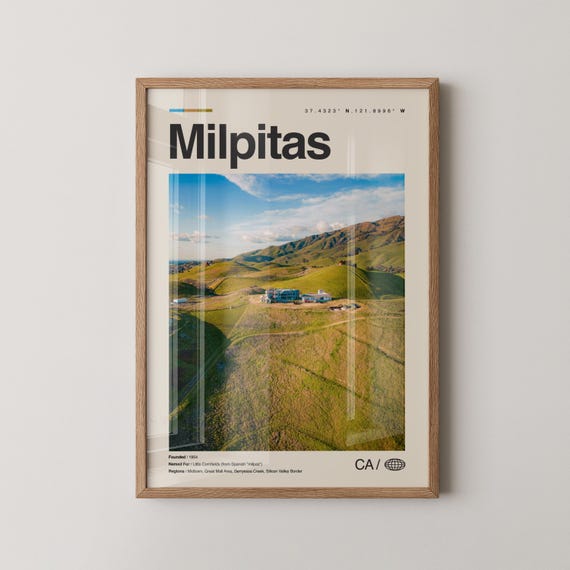 Milpitas Print Wall Art Poster Photo Ed R Levin Park Great Mall Hills Hidden Lake
