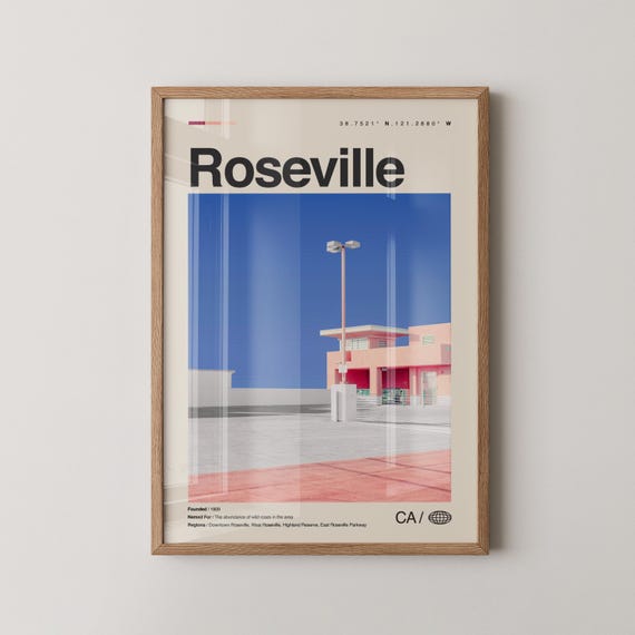 Roseville Print Wall Art Poster Photo Folsom Lake Maidu Regional Park Telephone