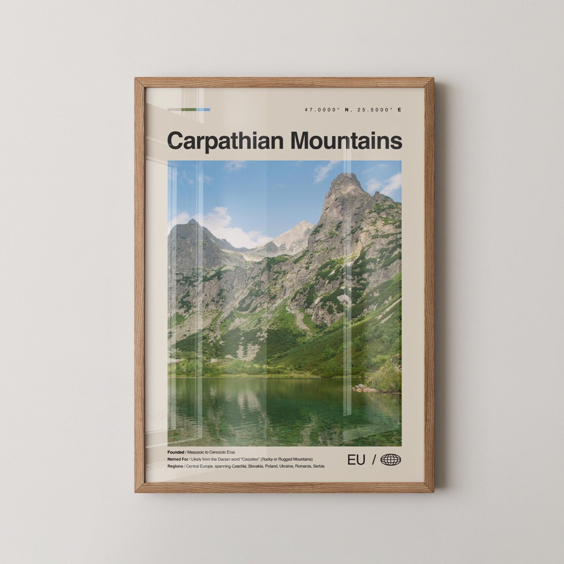 Carpathian Mountains Europe Lake Vintage Travel Photography Poster