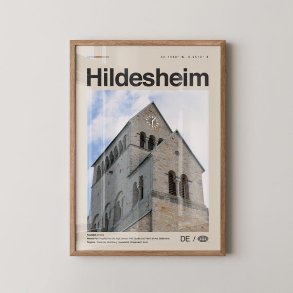 Hildesheim Print Wall Art Poster Photo Dcor Map Germany
