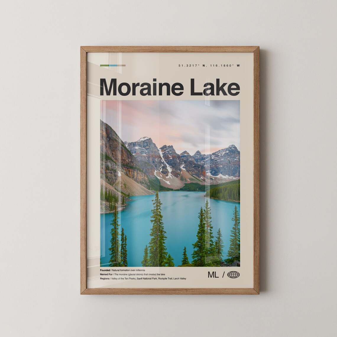 Moraine Lake Canada Valley of the Ten Peaks Travel Photo Poster