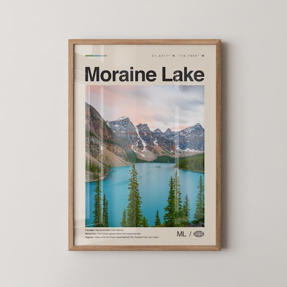 Moraine Lake Canada Valley of the Ten Peaks Travel Photo Poster