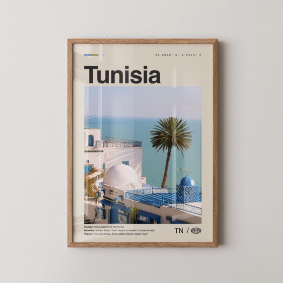 Tunisia Print Wall Art Poster Photo Tnis Tunisie Tunis Tunisienne Maghreb Africa