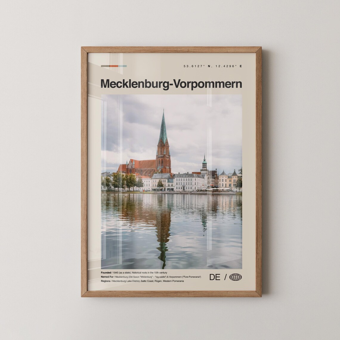 Mecklenburg Vorpommern Germany Lake Church Travel Photo Poster