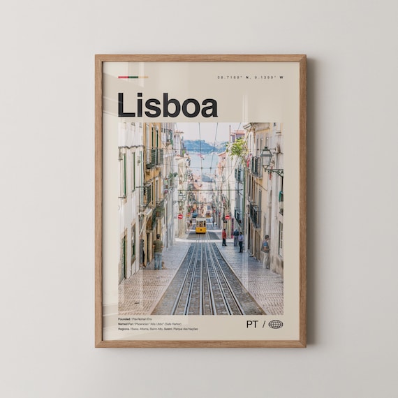 Lisboa Print Wall Art Poster Photo Dcor Map Portugal