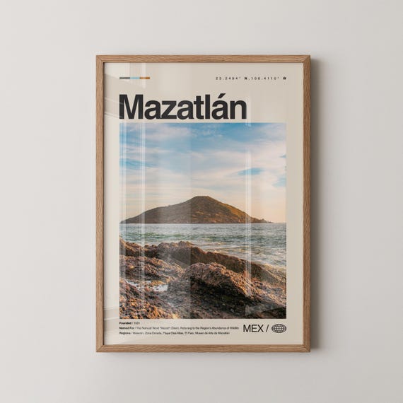 Mazatln Print Mxico Wall Art Poster Photo Malecn El Faro Lighthouse Plaza Machado Cathedral Basilica