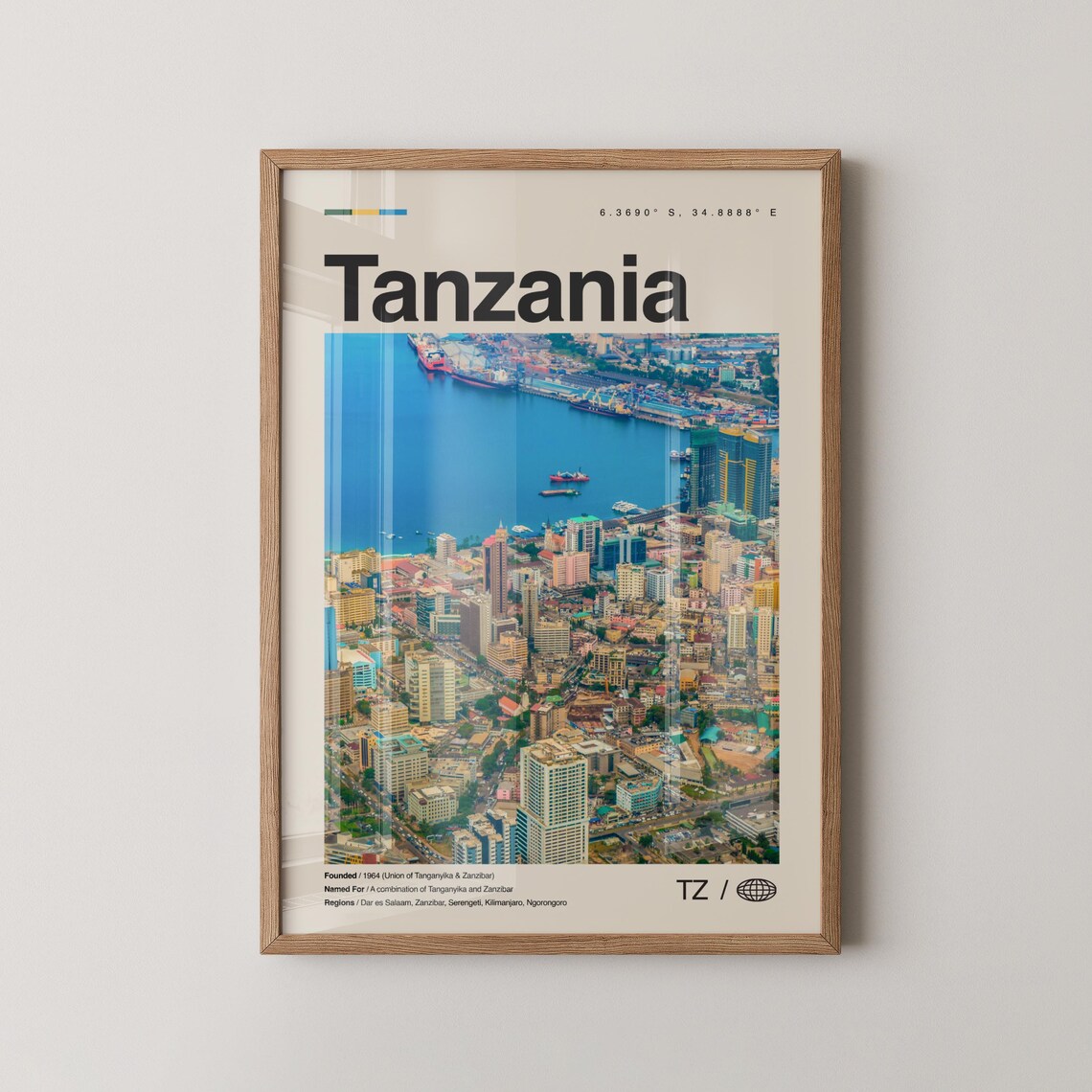 Tanzania Dar es Salaam Harbor Aerial Travel Photography Poster