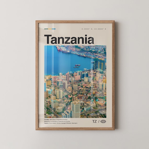 Tanzania Dar es Salaam Harbor Aerial Travel Photography Poster