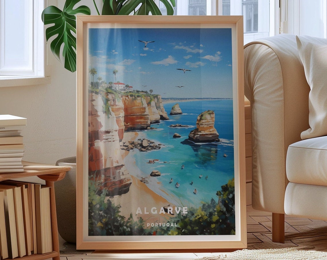Algarve Travel Poster Algarve Print Algarve Wall Art Portugal Print Portugal Poster Portugal Wall Art Portugal Gift - Image 2